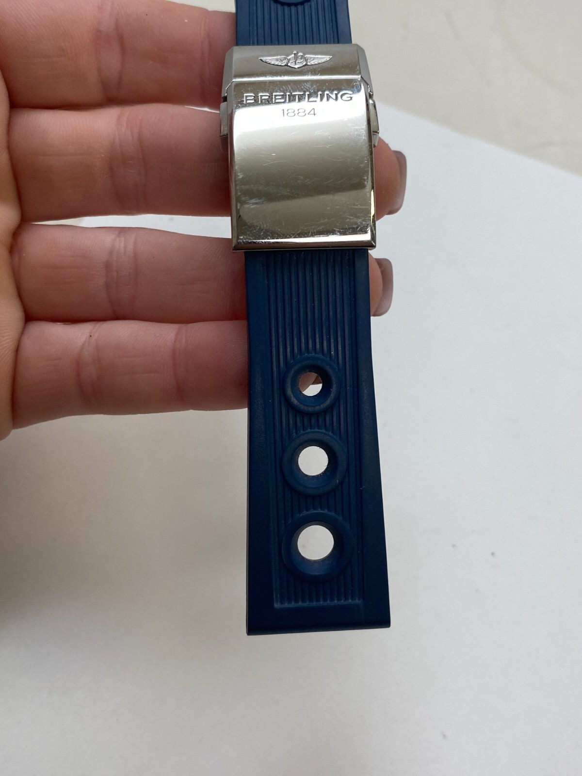 Breitling Ocean Racer Kautschuk Armband Blau PRELOVED! See pics- A12