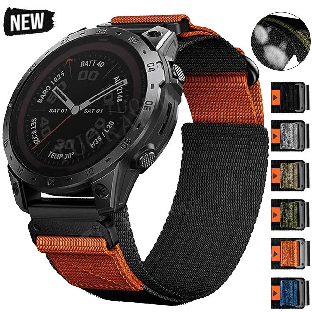 QuickFit 22mm 26mm Nylon Band Strap For Garmin Fenix 8 E 7 7X 6X Pro 5X/Epix Pro