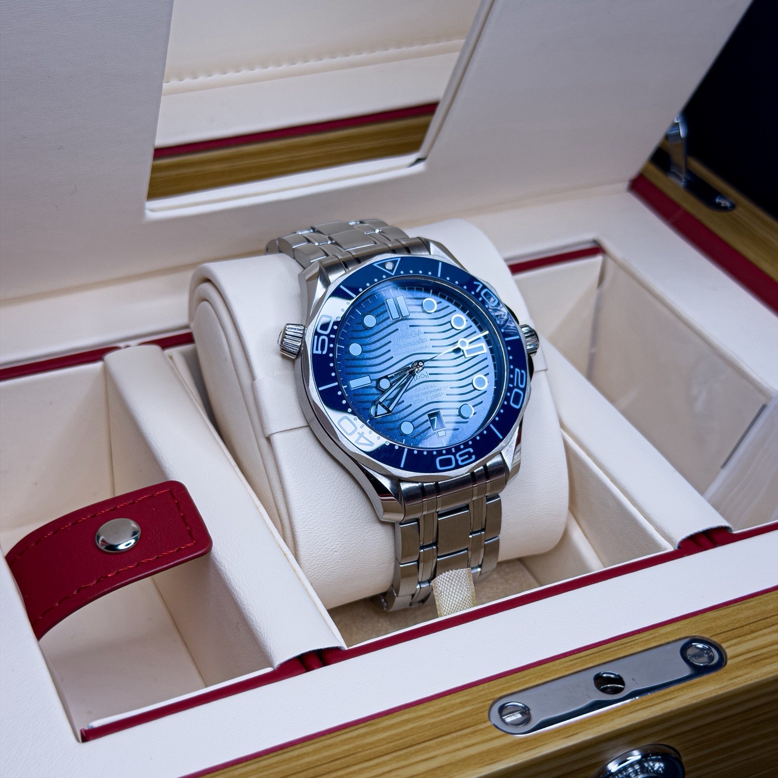 Omega Seamaster Diver 300M 210.30.42.20.03.003 42mm Summer Blue Dial Box & Paper