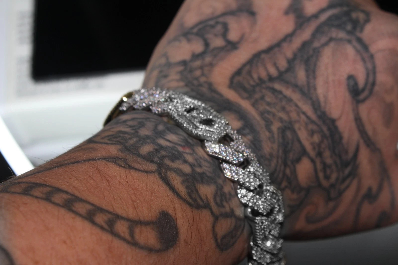 14 STAMPED 14mm FIGARUCCI Cuban 18ct Lab VVS1 Sim Diamonds ULTRA HEAVY Bracelet