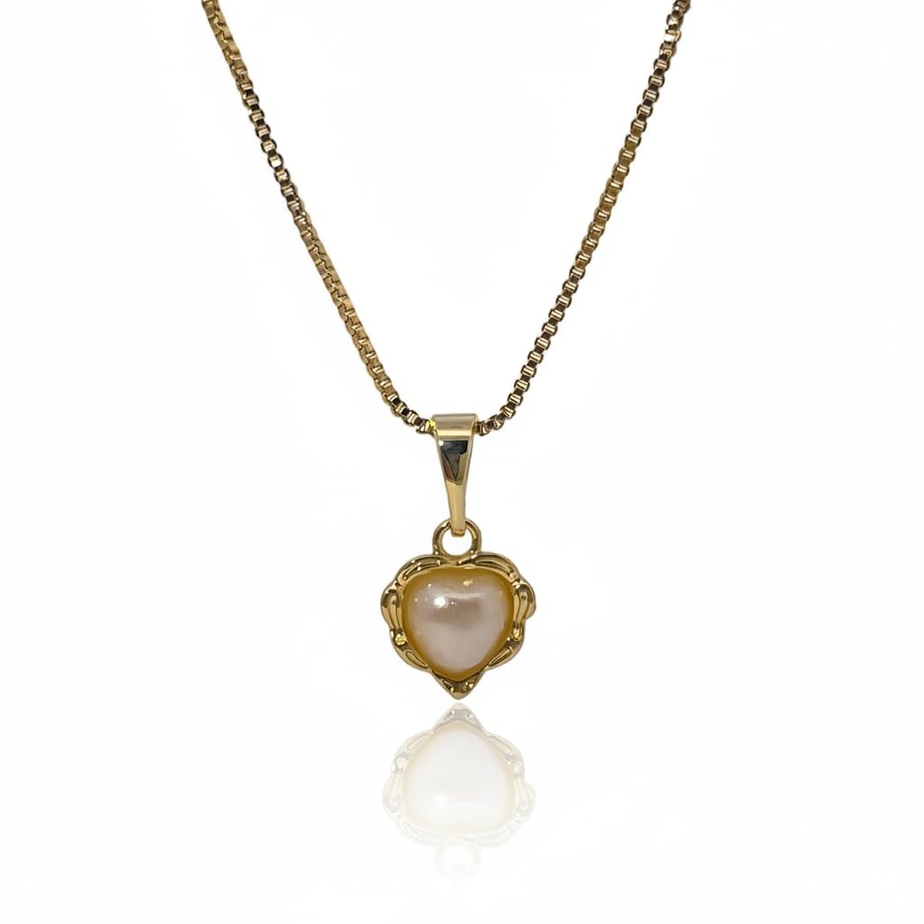 Warm Fortune Heart Pendant Necklace for Women: 18K Gold Plated, Adjustable Chain