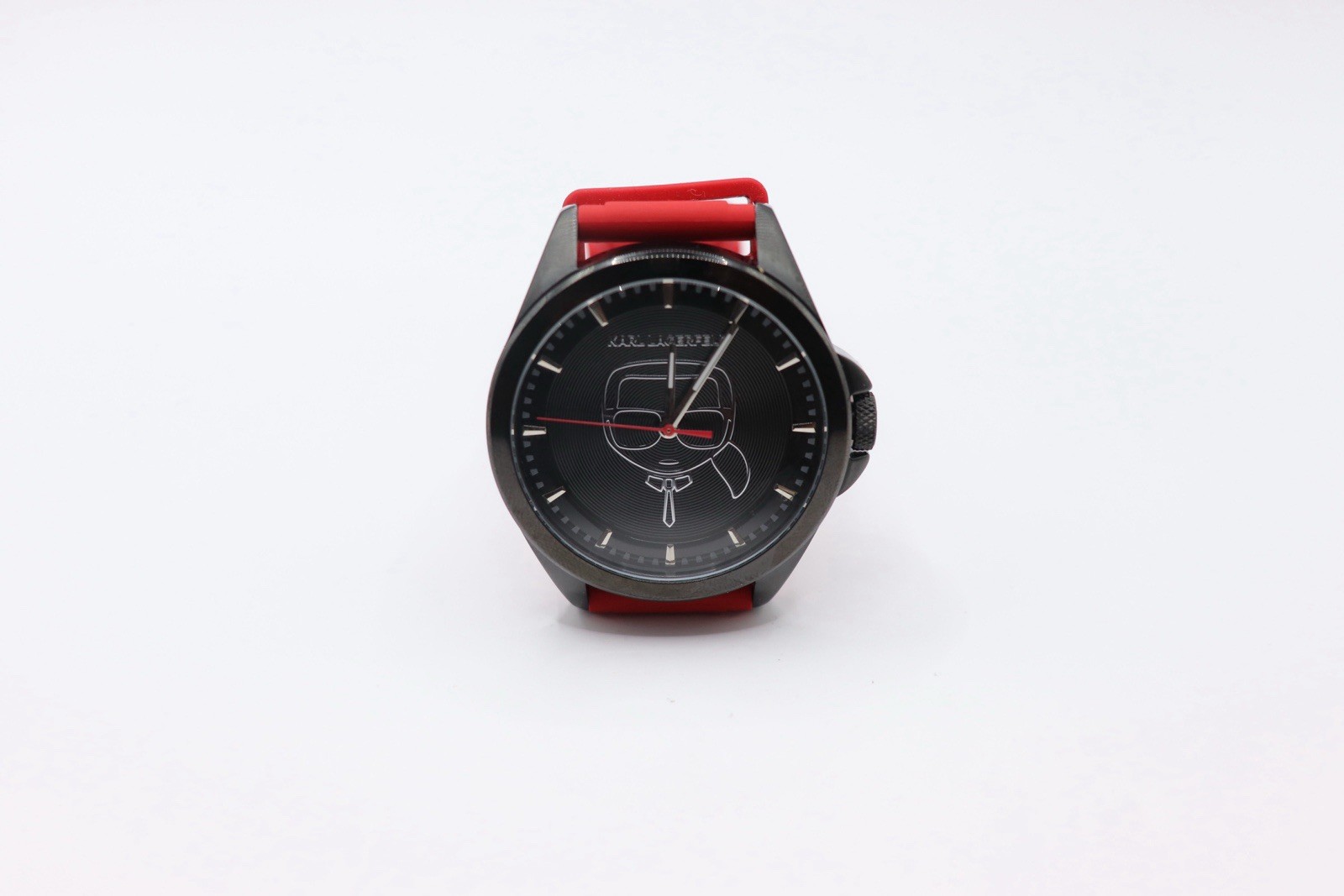 Karl Lagerfeld SI190072 Karl Ikonik Outline Red Silicone Strap Watch NO BOX!