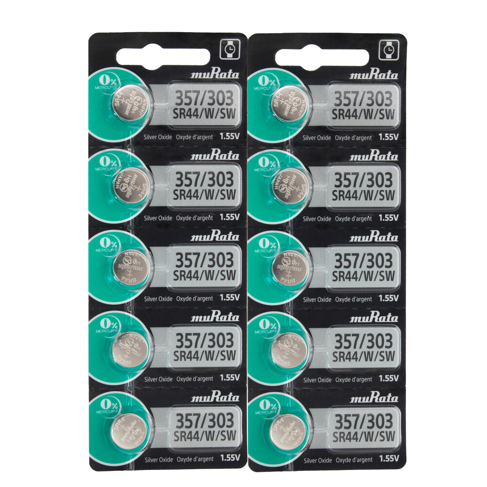 Murata 1.55V Button Cell Battery, 357 SR44SW x 20 – Replaces Sony