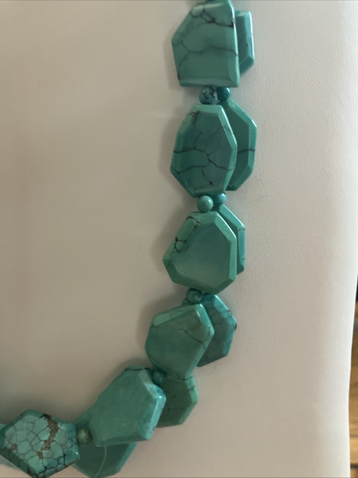 Jay King DTR Double Strand Turquoise Slab Beads Sterling 925 20” New 102 Grams