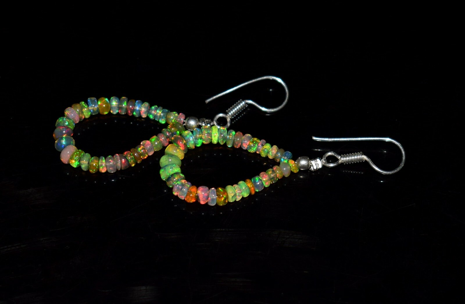 Natural Ethiopian Opal Earrings Droop Earring, Opal Gemstone Beads Jewelry S2796