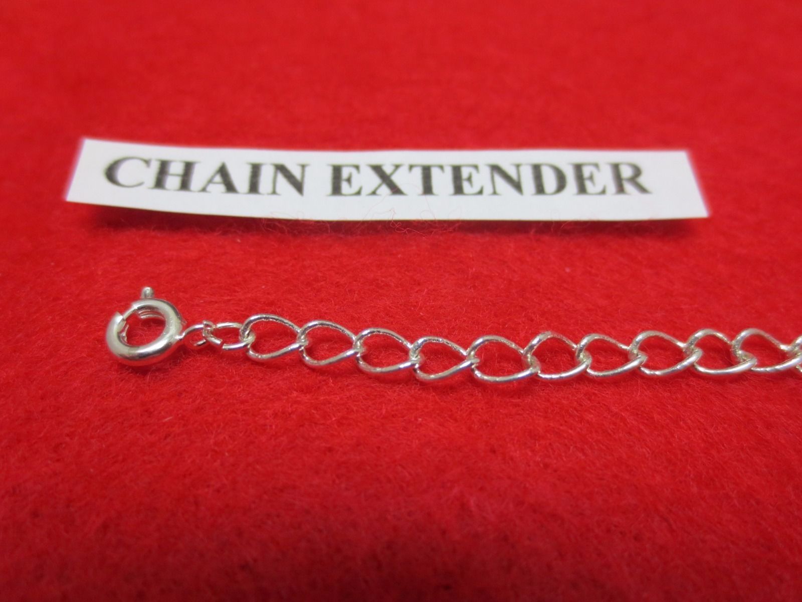 8 INCH 14KT WHITE GOLD PLATED 4MM NECKLACE EXTENDER WITH SPRING RING CLASP