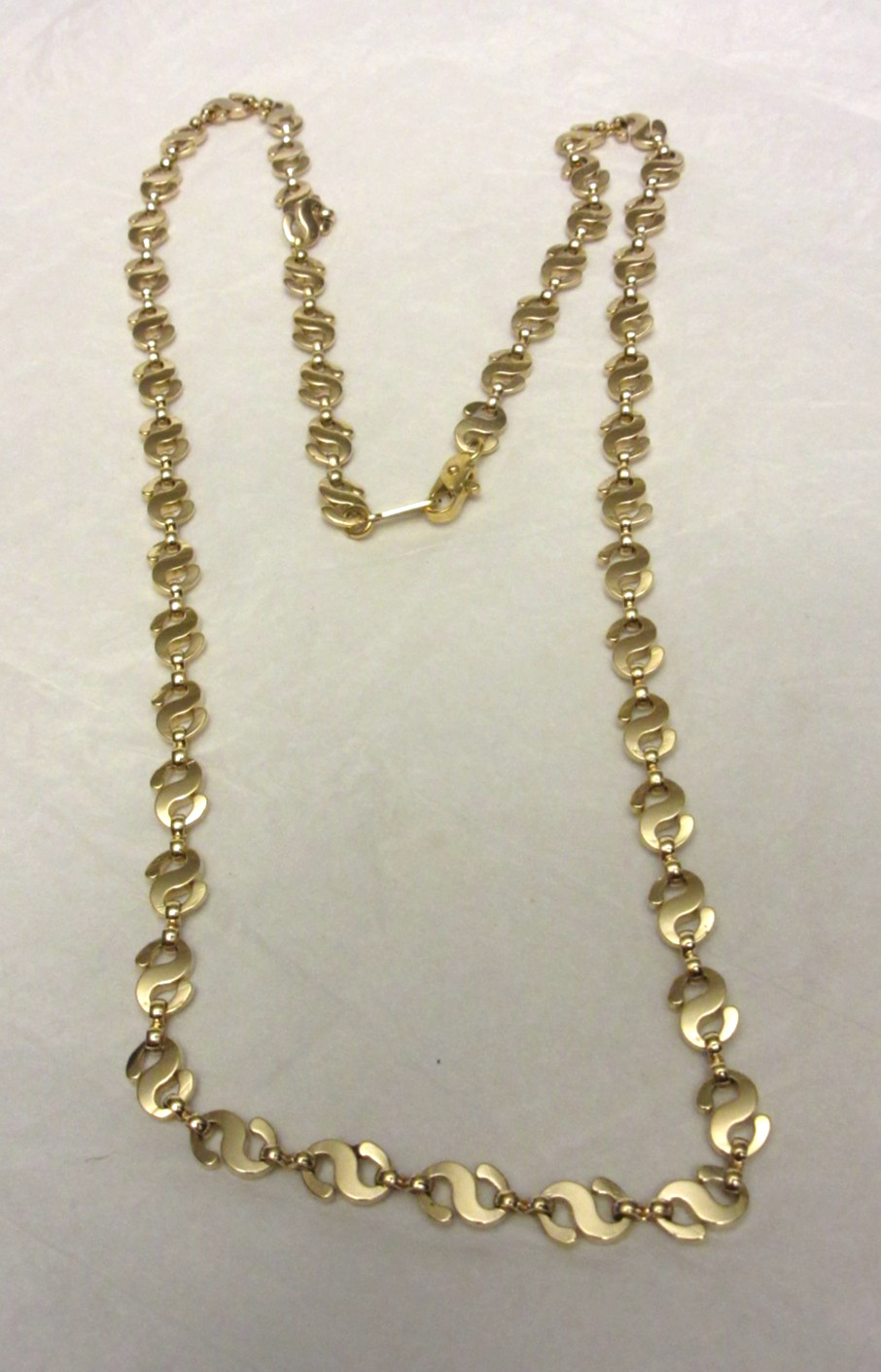 VTG I.O.G. Signed Idaho Opal & Gem Gold Tone Necklace “S” 24 Inch Long