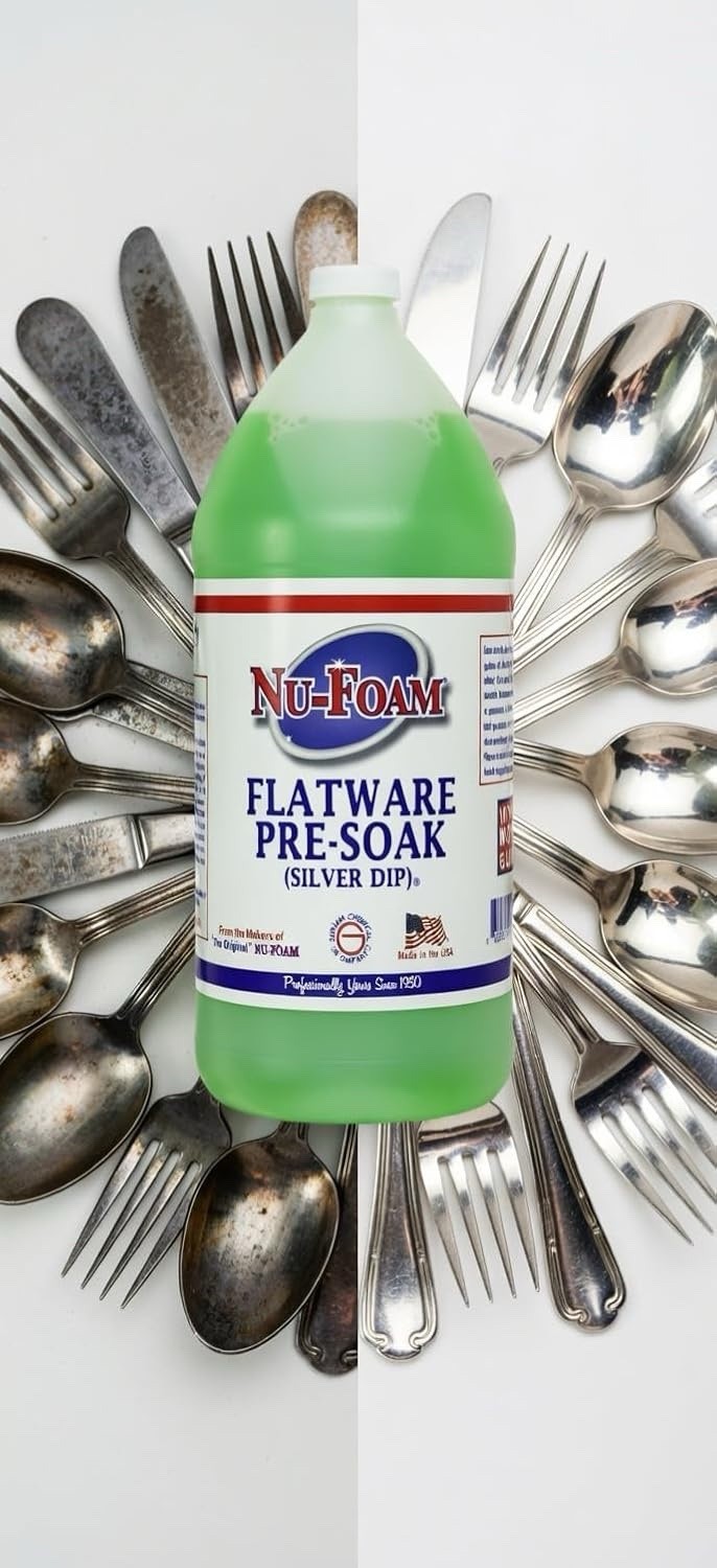 Nu-Foam Flatware Pre-Soak Silver Dip Solution, 1 Gallon