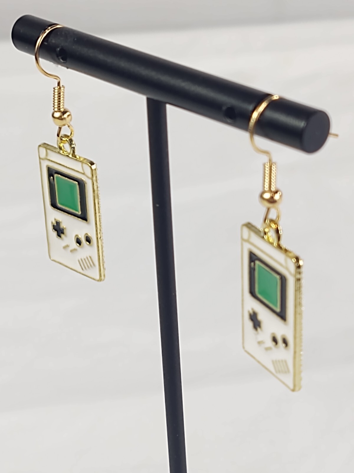 Drop Dangle Pierced Earrings Retro Vintage Handheld Video Game Gameboy Jewelry