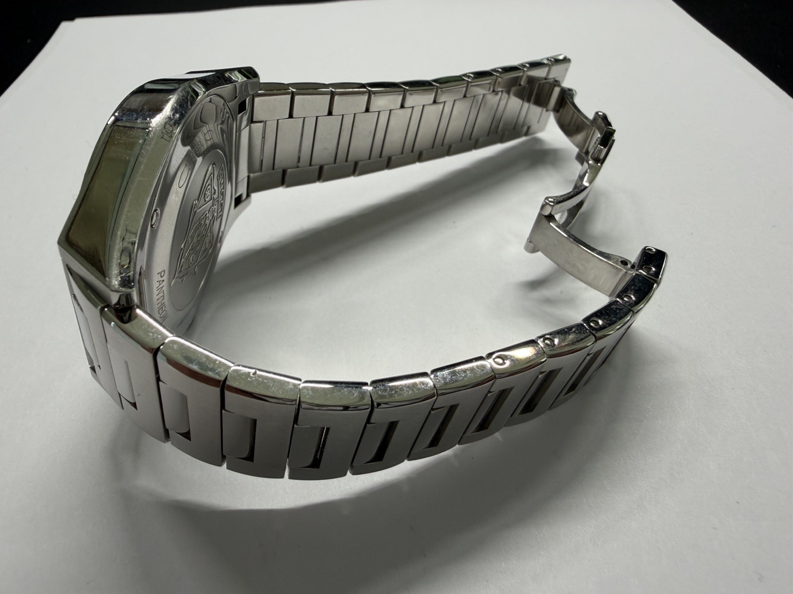 Gucci Pantheon Chronograph Diamond Quartz Watch 43mm Steel