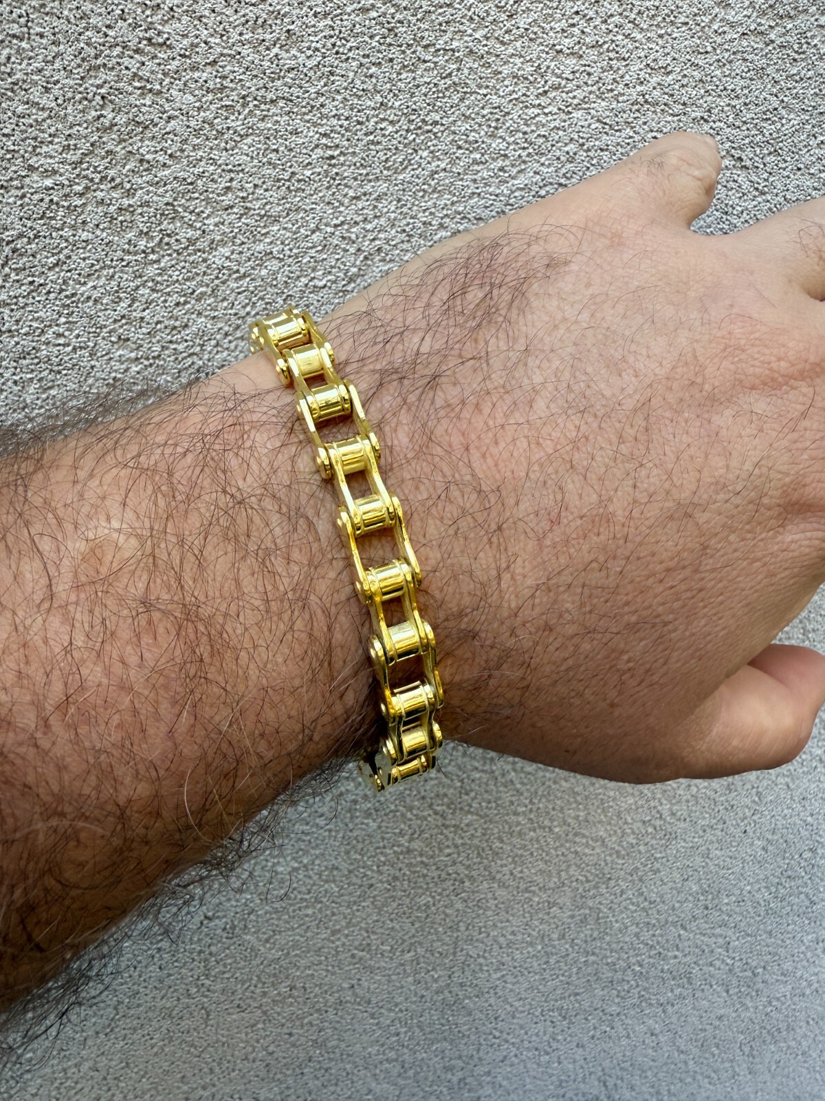 Bicycle Link Bracelet Real 14k Gold Vermeil 925 Silver Handmade 9mm Bike Chain