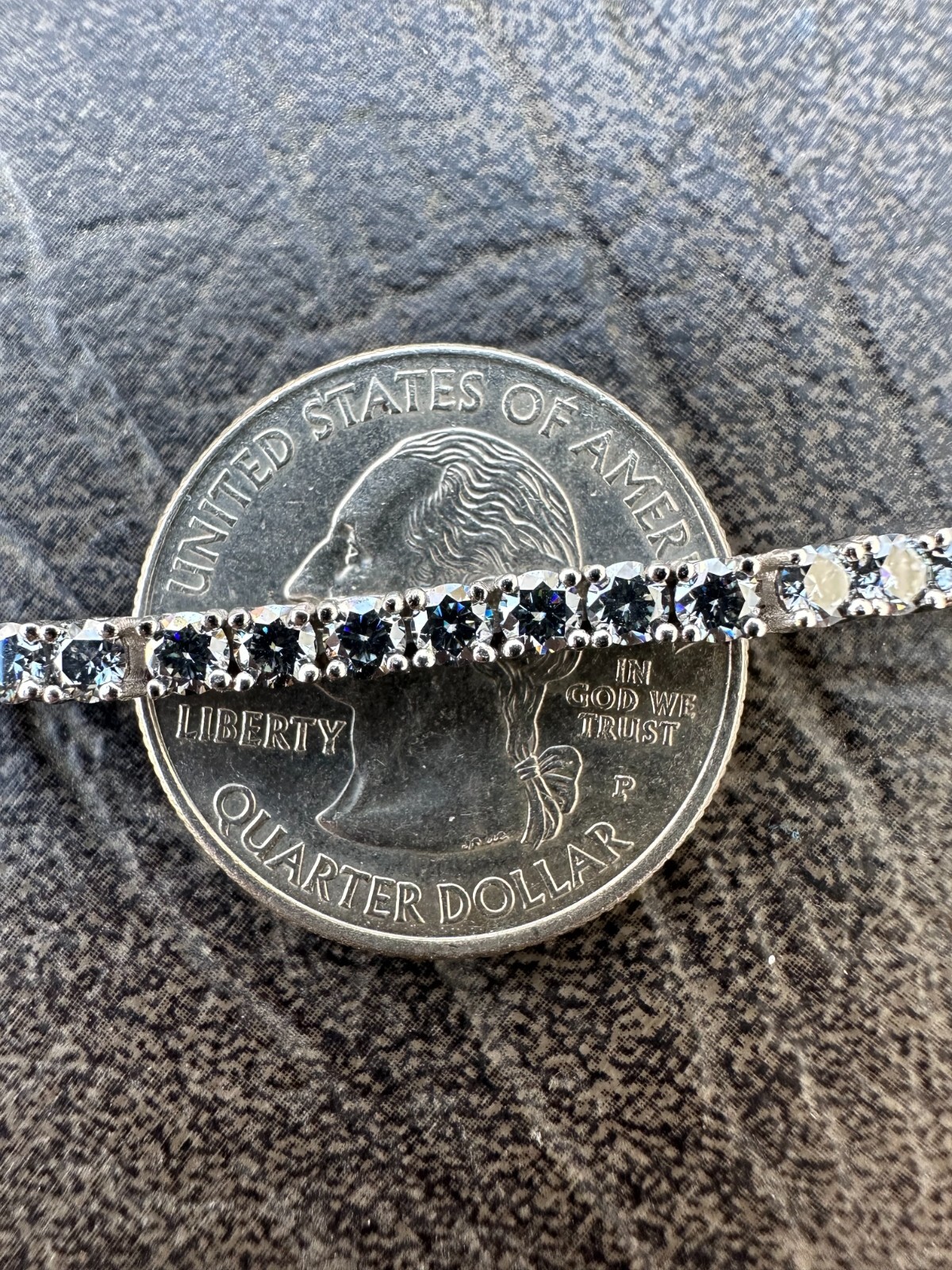 Real Iced Blue Gray MOISSANITE 3mm Tennis Bracelet 925 Silver Passes Tester