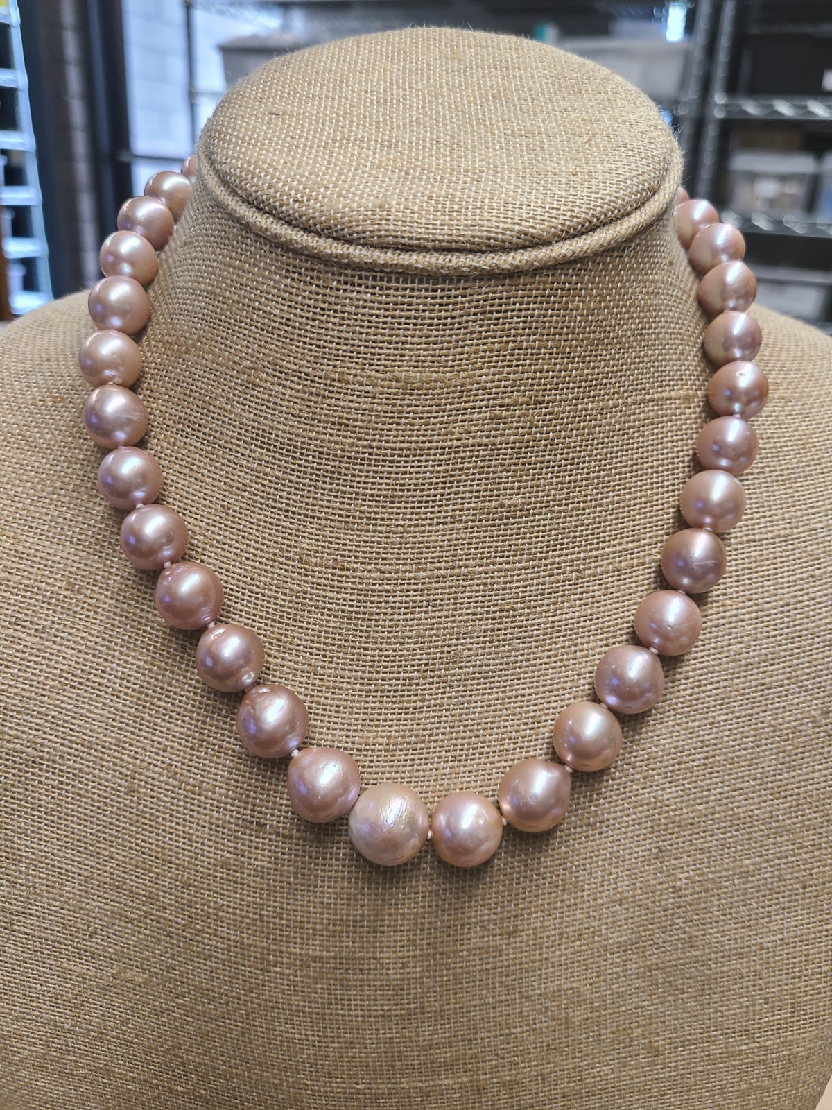 Genusis Pearls(TM)11-14mm Natural Lavender Cultured Freshwater Pearl Rhodium