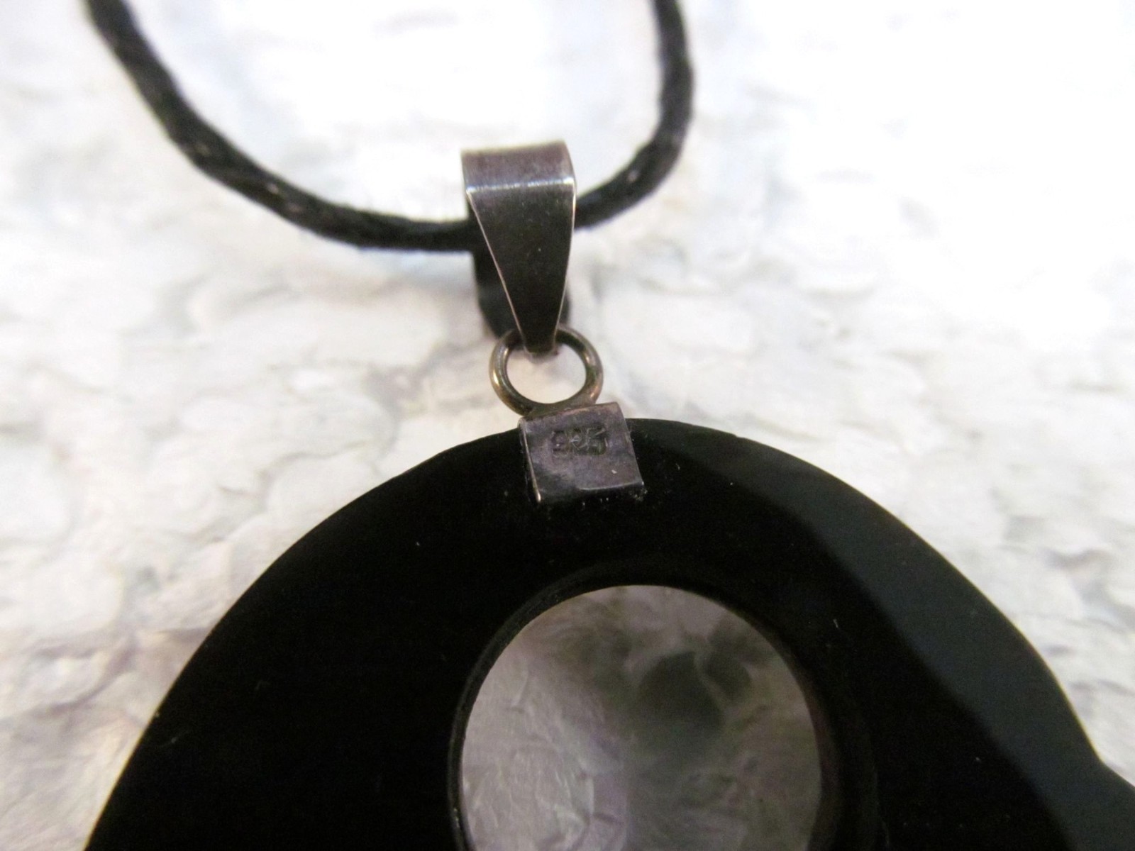 Abalone Heart Shell Sterling Silver Pendant Necklace on Adjustable Cotton Cord