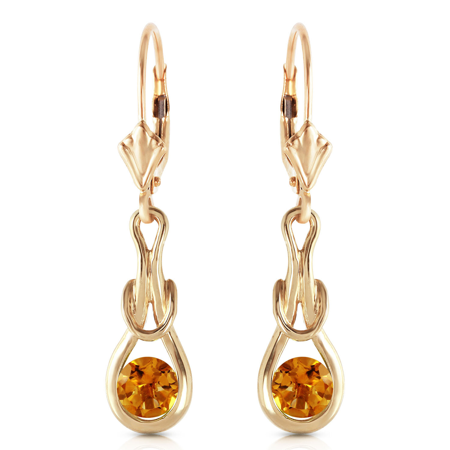 1.3 CTW 14K Solid Gold Elysian Citrine Earrings