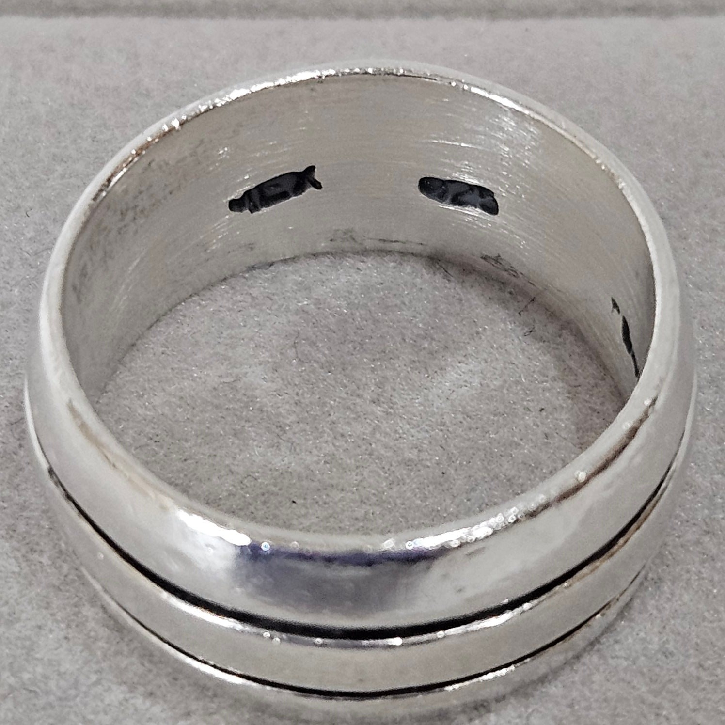Vintage Mexican Double Grooved 3 Row 925 Sterling Silver 9.5mm Band Ring Size 7