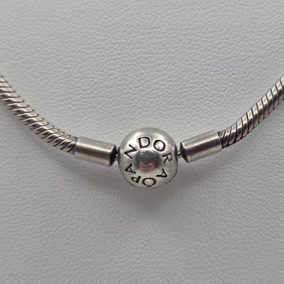 20″ Pandora Moments 925 ALE Silver Snake Chain Charm Necklace 590742HV-50