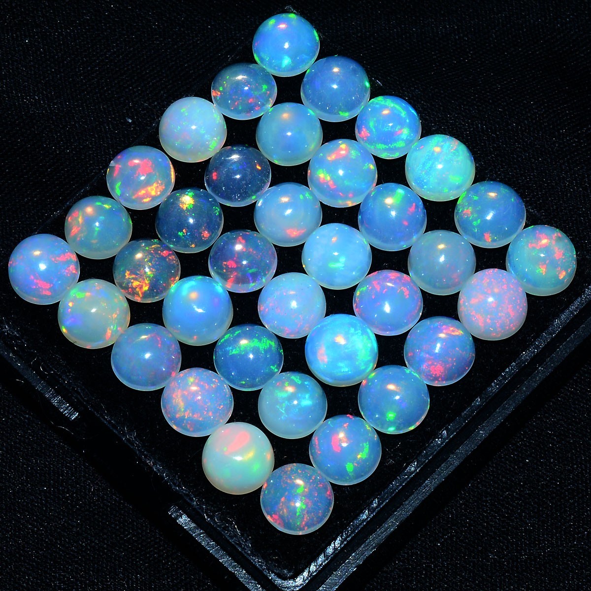 15 Pcs Natural Opal Ethiopian 7mm Hi-Grade Round Flashy Colors Loose Gemstones