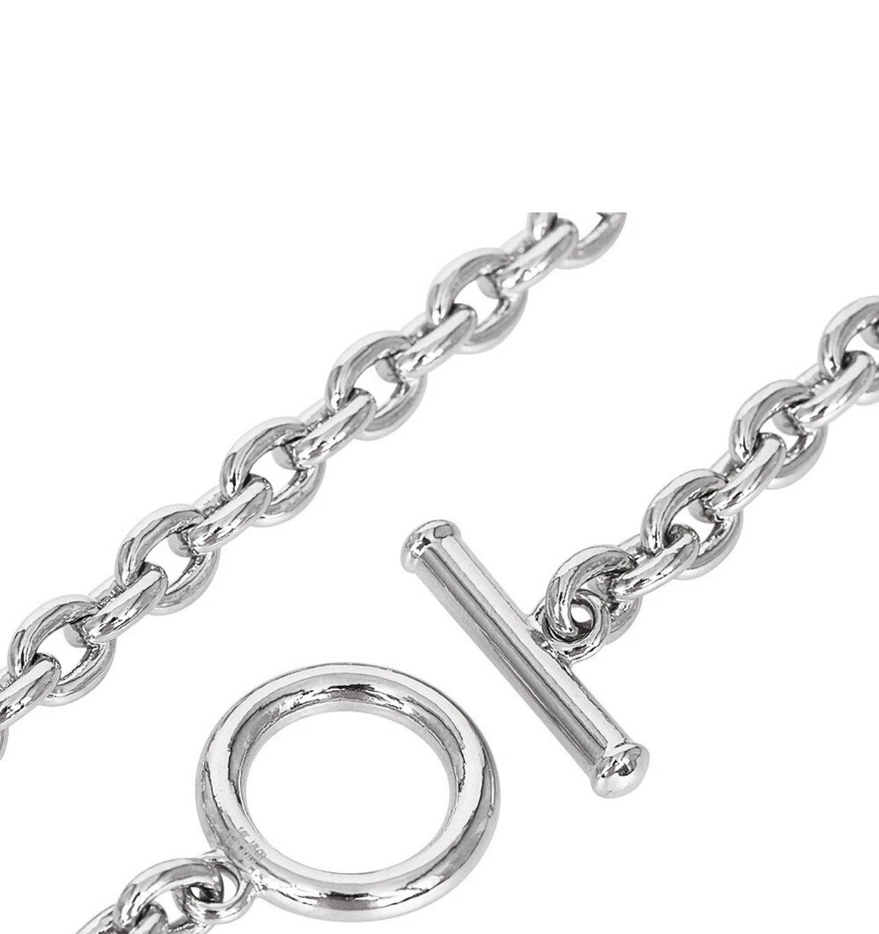 Estate 14K White Gold Resin Core Oval Link Necklace 23.9 Grams NR