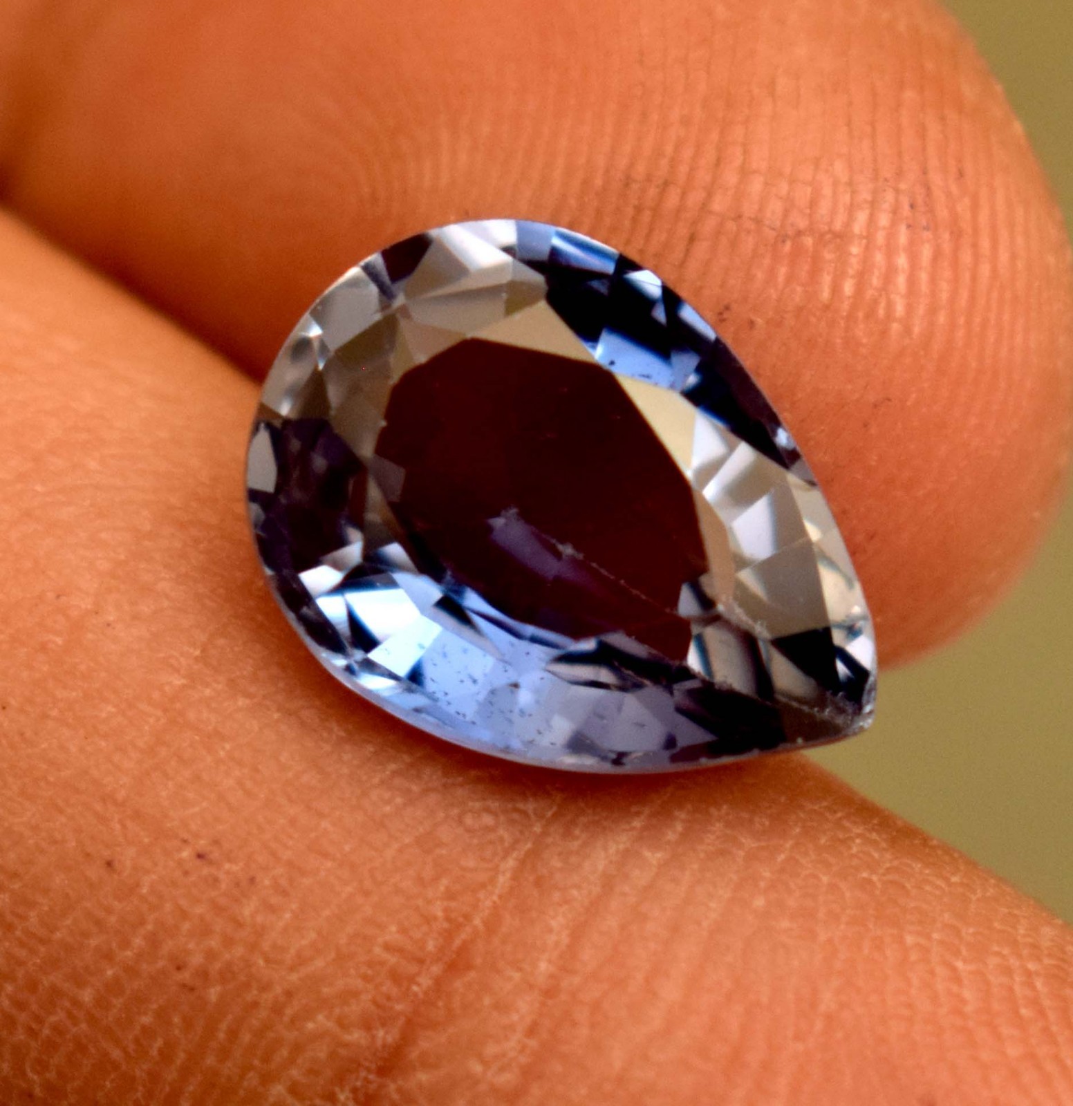 Lab Grown Blue Color Sapphire 4.90 Ct Pear Certified Loose Gemstone For Ring