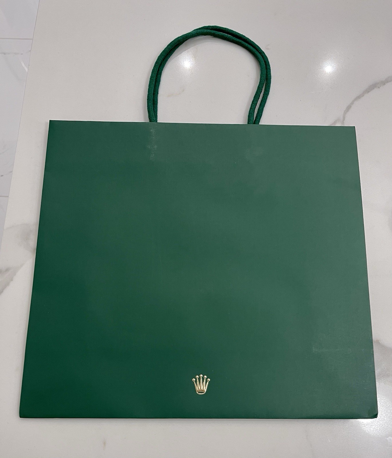 100% Authentic Rolex Green Medium Shopping Bag Fits Medium And Large Rolex Box