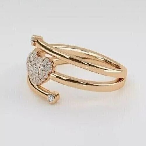 2.50mm White Treated Diamond Ring Heart Shape Design VVS1 Certified ! Ideal Gift