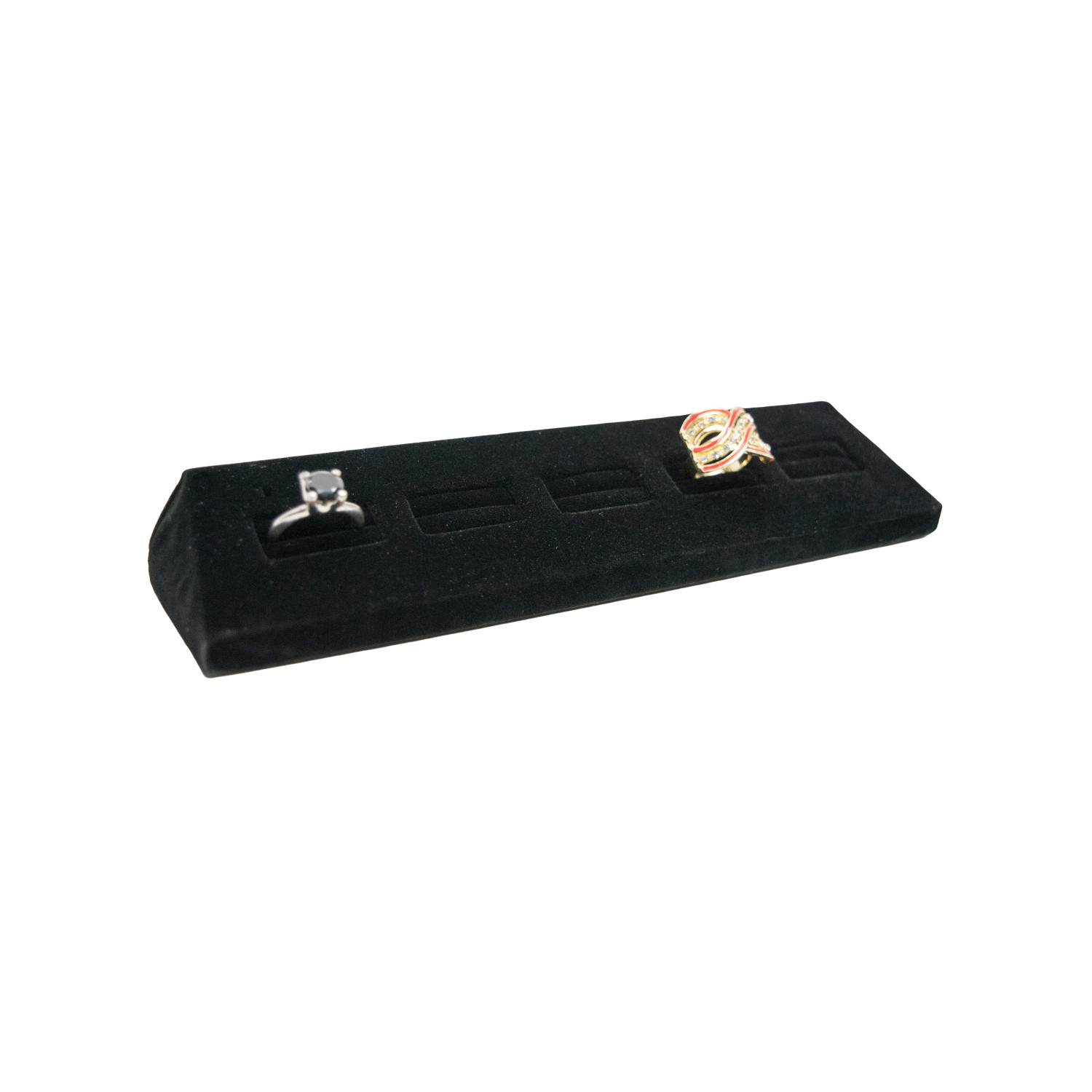 Novel Box 5 Slot Ring/Cufflink Tray Stand Holder Jewelry Display 8 X 1.75 x 1″