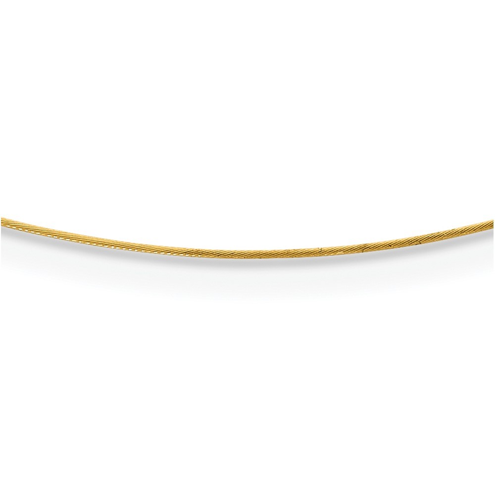 18K Yellow Gold Polished 0.5mm Single Wire Necklace 18″