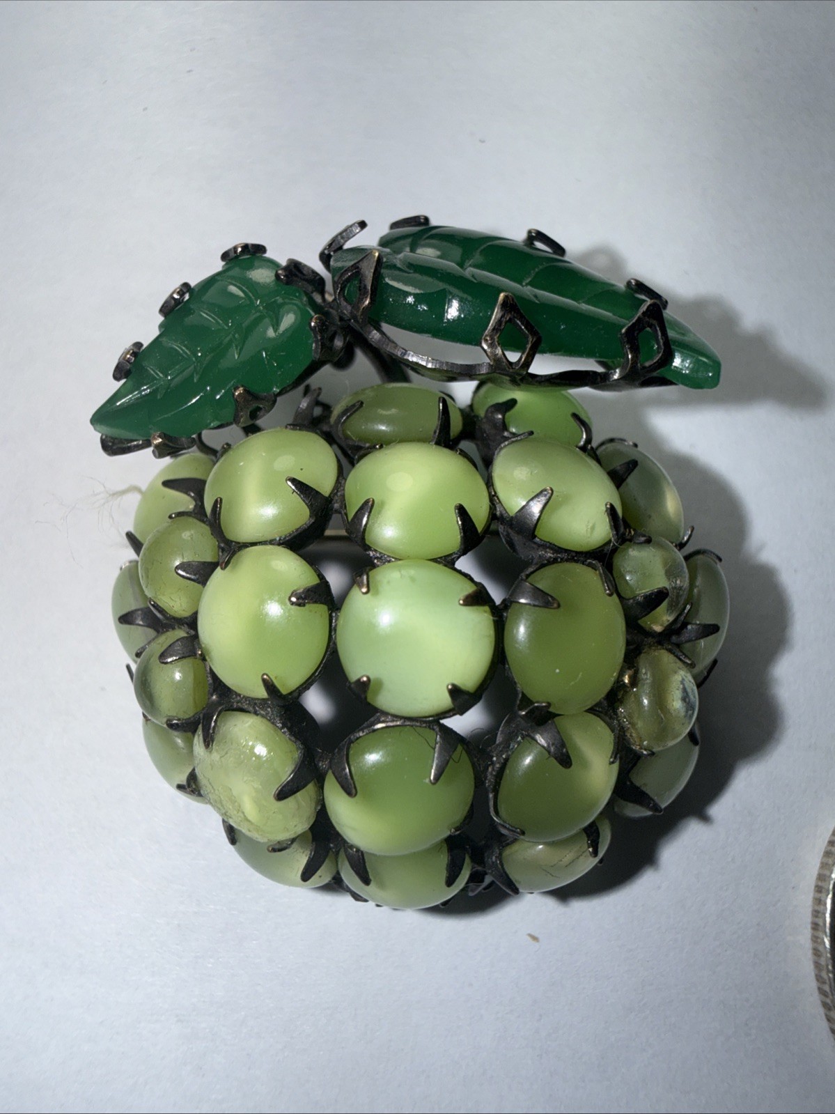 Brooch Pin Schreiner New York “Fantasy Lime” or “Green Strawberry” Unsigned Rare