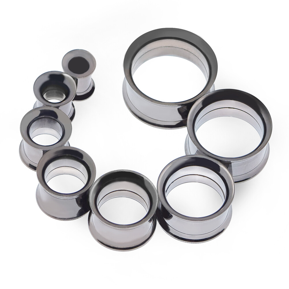 Pair Stainless Steel Screw Fit Ear Gauges Tunnels Plugs Ear Stretchers Piercing