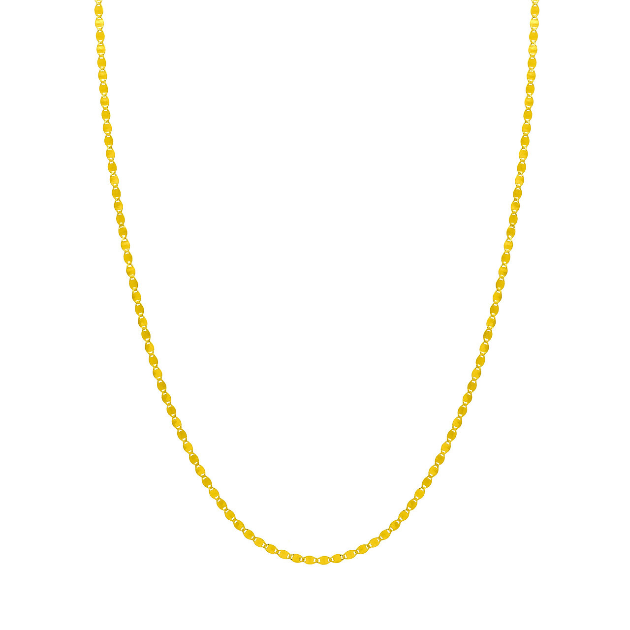 14K, 10K Solid Yellow Gold 2.70 mm Valentino Chain Necklace 16”,18”,20”,24”.