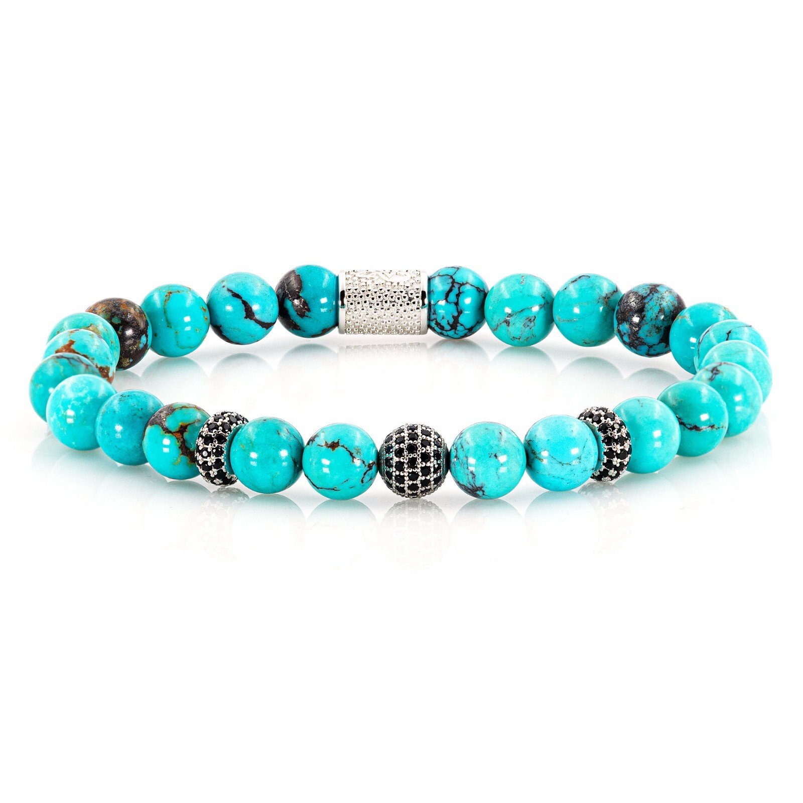 Turquoise 925 Sterling Silver Bracelet Bracelet Beaded Bracelet Genuine USA Zircon