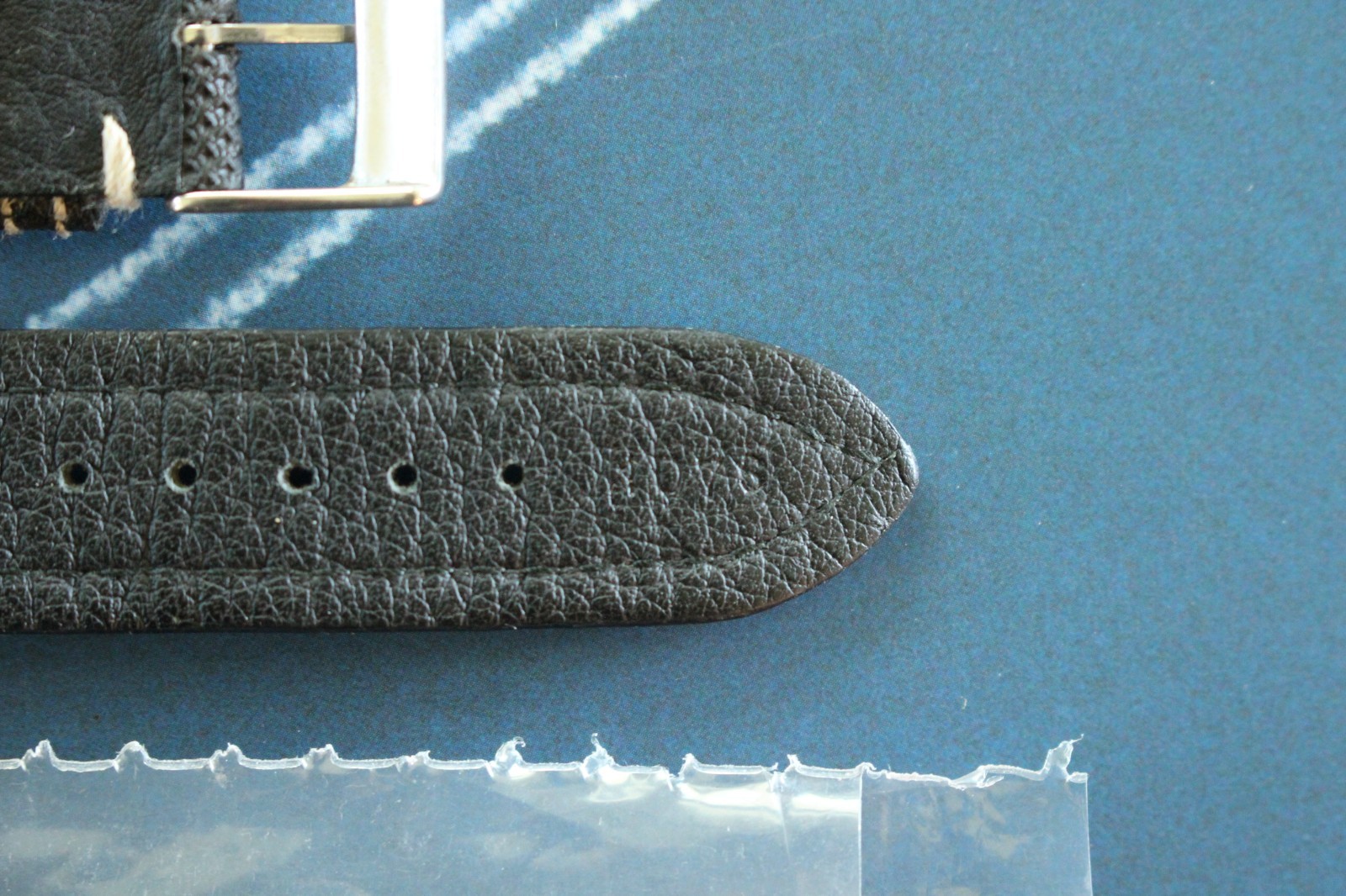 NOS BREITLING 107S 20-18 BLACK PLONGEUR TONGUE BUCKLE WATCH BAND WATCHBAND STRAP