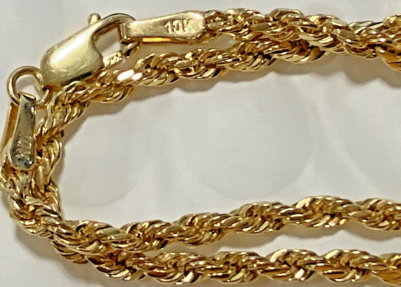 10kt Real Gold Rope Hollow Chain 3.5Grams 2.5mm 24” Necklace GND Brand NWT 10K