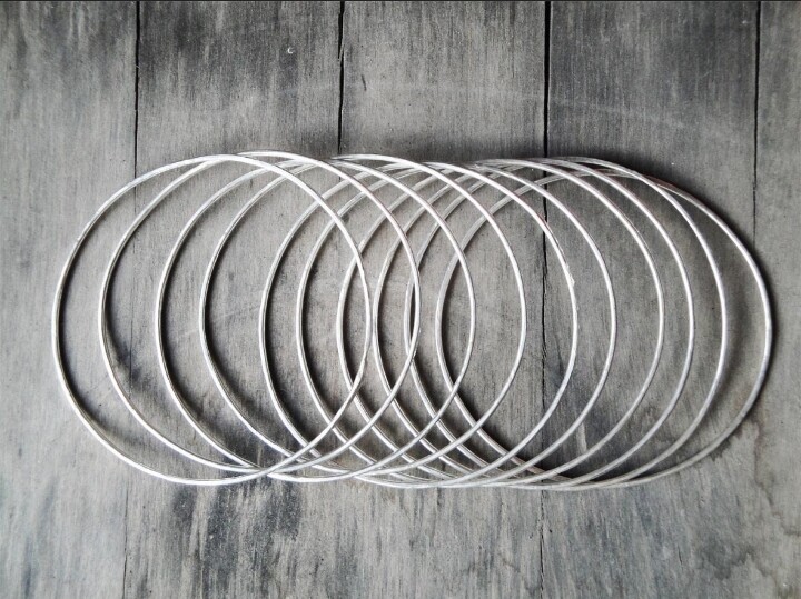Hammering Designer Set Off 7 Beautiful Stylish Lovely 925Sterling Silver Bangles