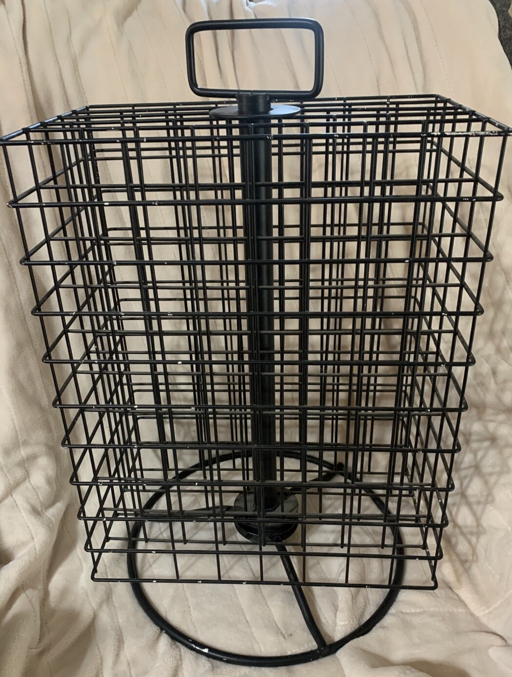 VTG Store Countertop Metal Grid Earring Jewelry Display Will Turn