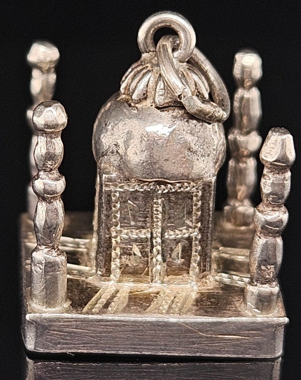 Sterling Silver TAJ MAHAL Charm Pendant Indian 3D Temple Vintage