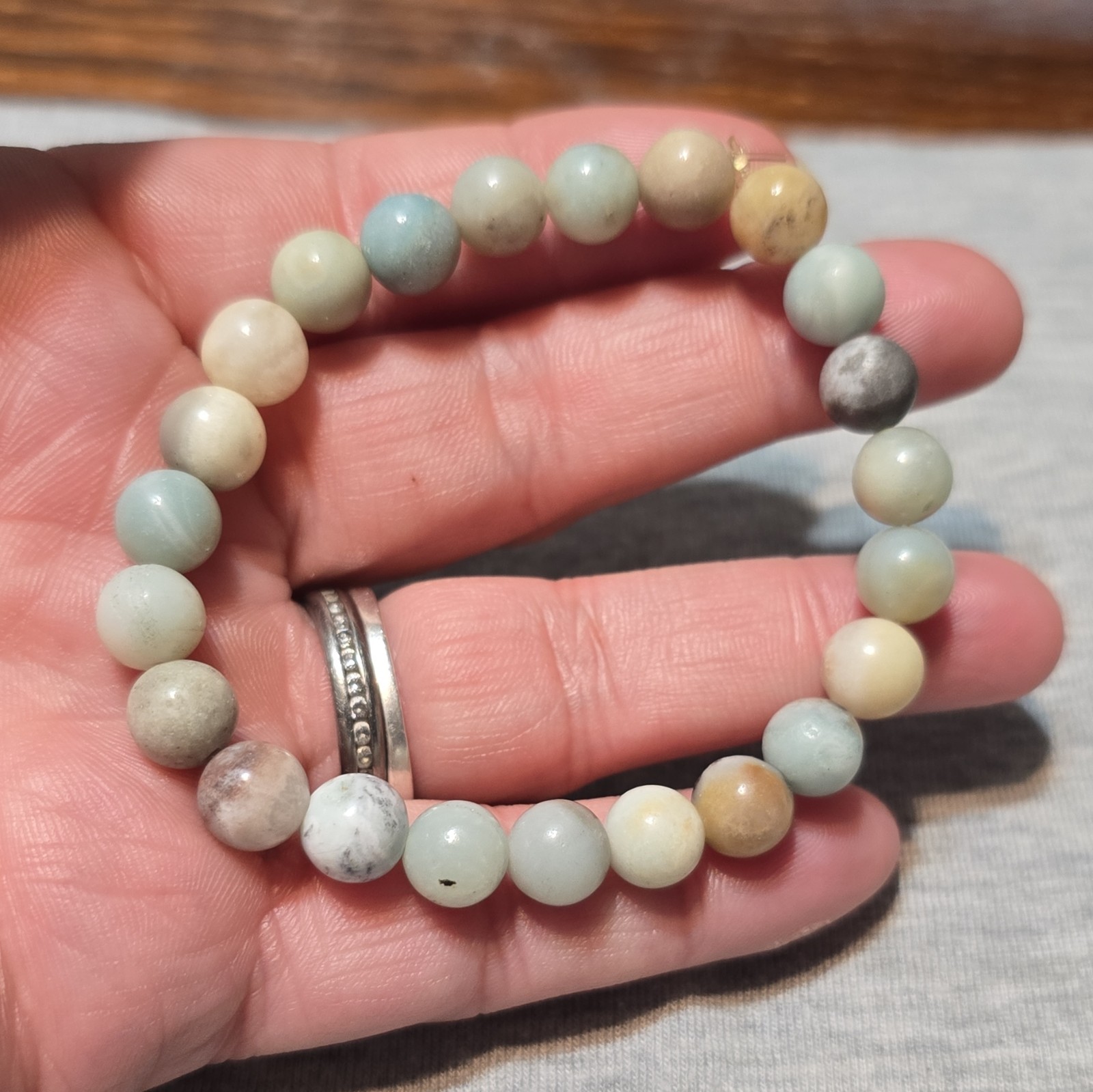 Caribbean Calcite Round Beaded Stretch Bracelet No Clasp Stackable