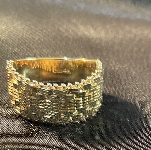 Imperial Gold 14k Band Ring Size 10, 9.7mm Wide, Solid 6.2 Grams