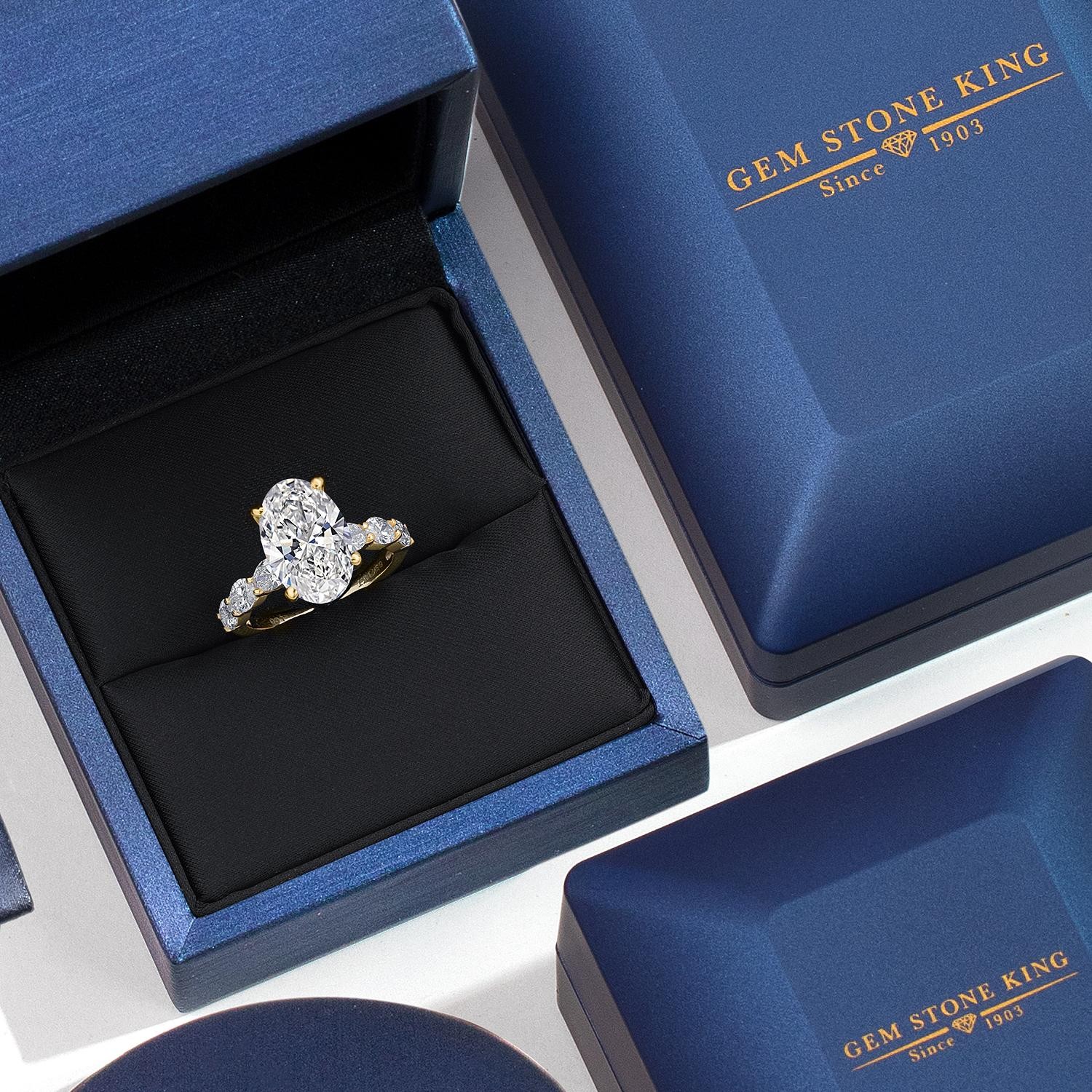 1.90 to 5.90 Cttw IGI Certified Lab Grown Diamond in 14K Yellow Gold Engagement