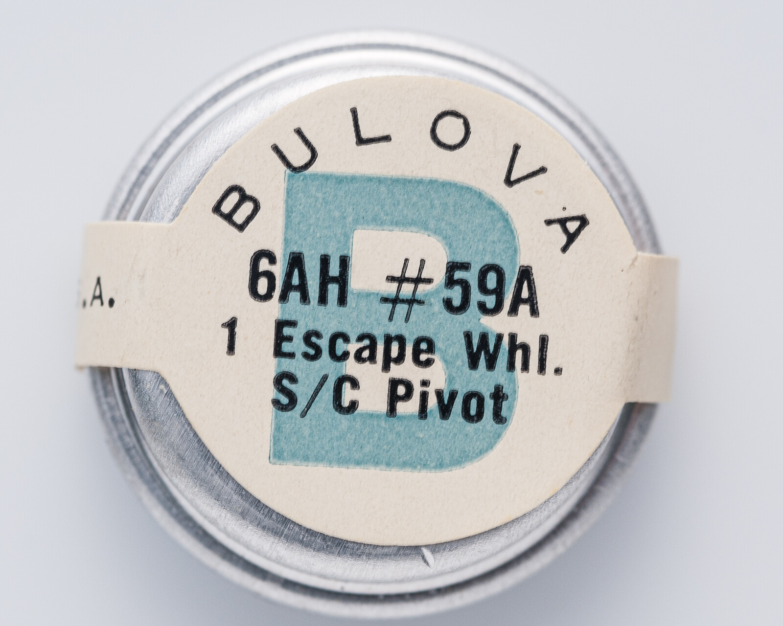 Vintage ORIGINAL Bulova Escape Wheel S/C Pivot Part #59A for Cal. 6AH
