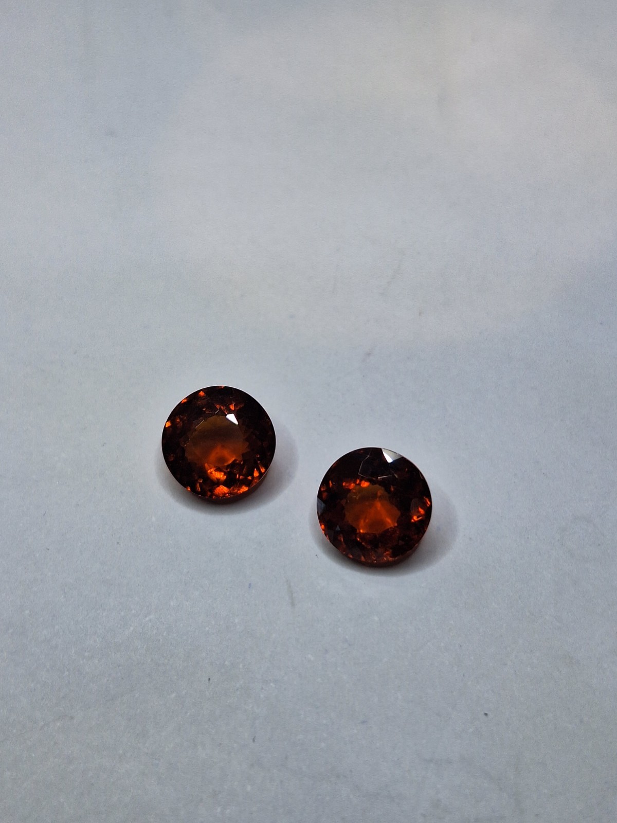 2/7.90 Cts Super Quality Natural Orange Color Hessonite Round Shape Gemstone