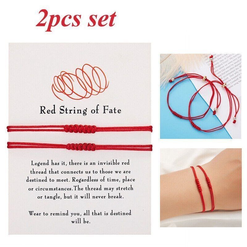 Kabbalah Amulet String bracelet 2pcs Lucky Red Gifts Hot Protection Rope 7 Knots