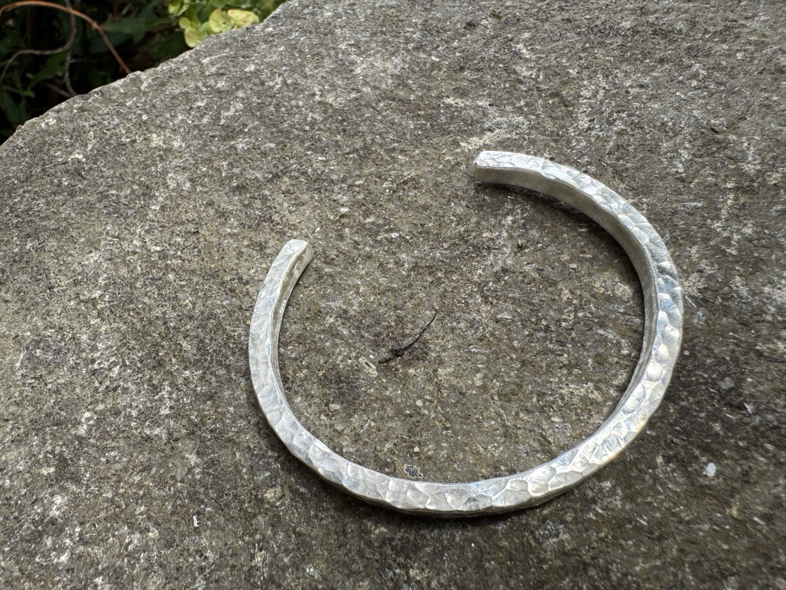 Handmade 1 oz .999 Fine Silver Hammered Bangle – Made in Oregon
