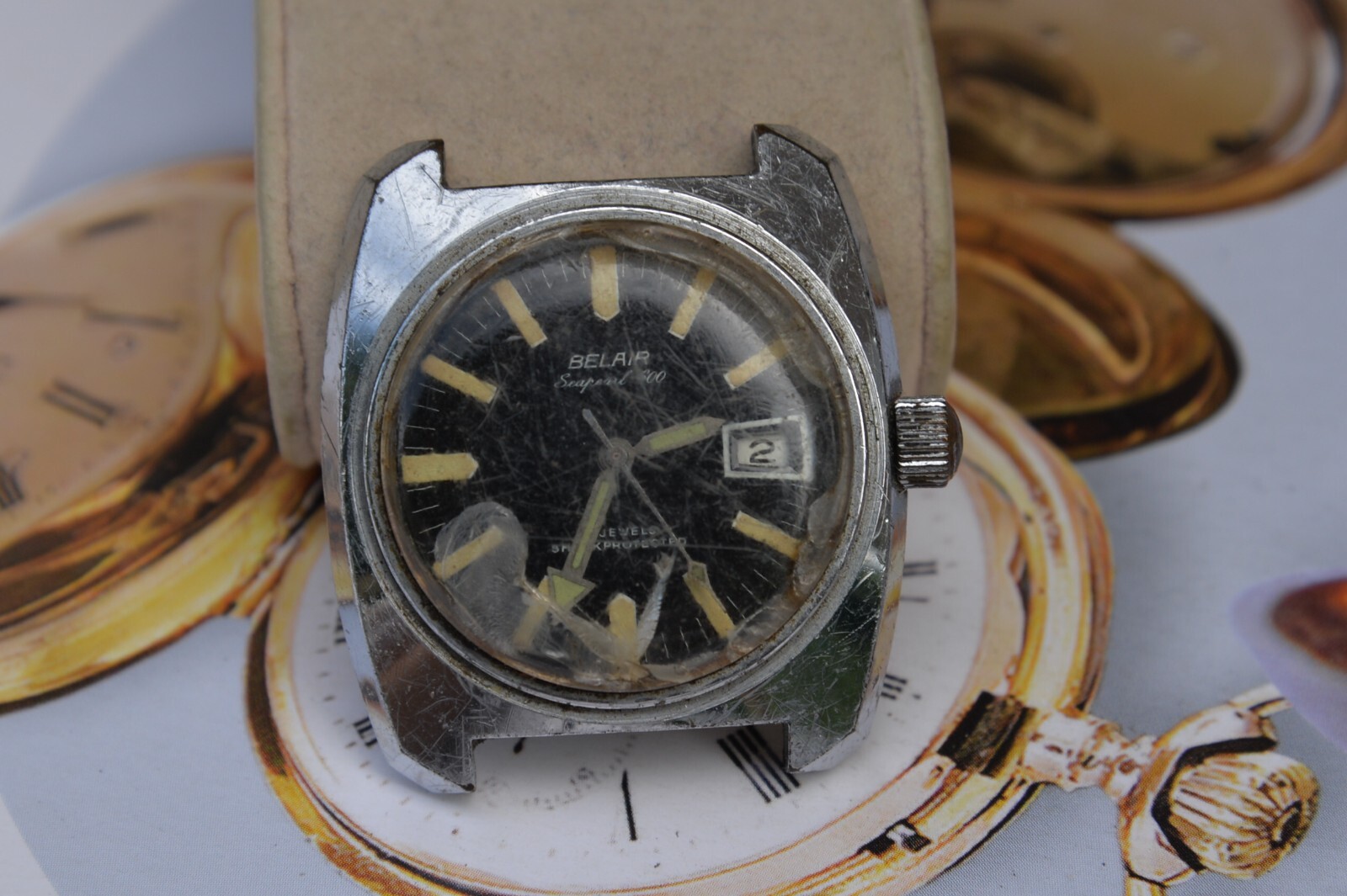Vintage 1960s BELAIR Seapearl 600 17J Manual Wind Men’s Diver Watch –4 Repair