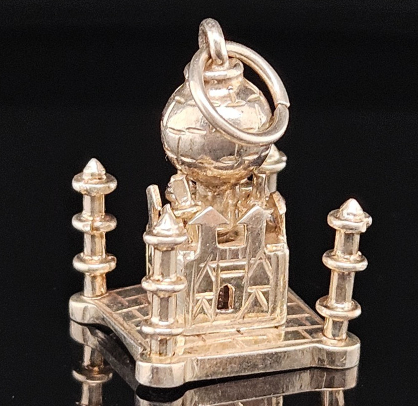 Silver TAJ MAHAL Charm Pendant 925 India Vintage India