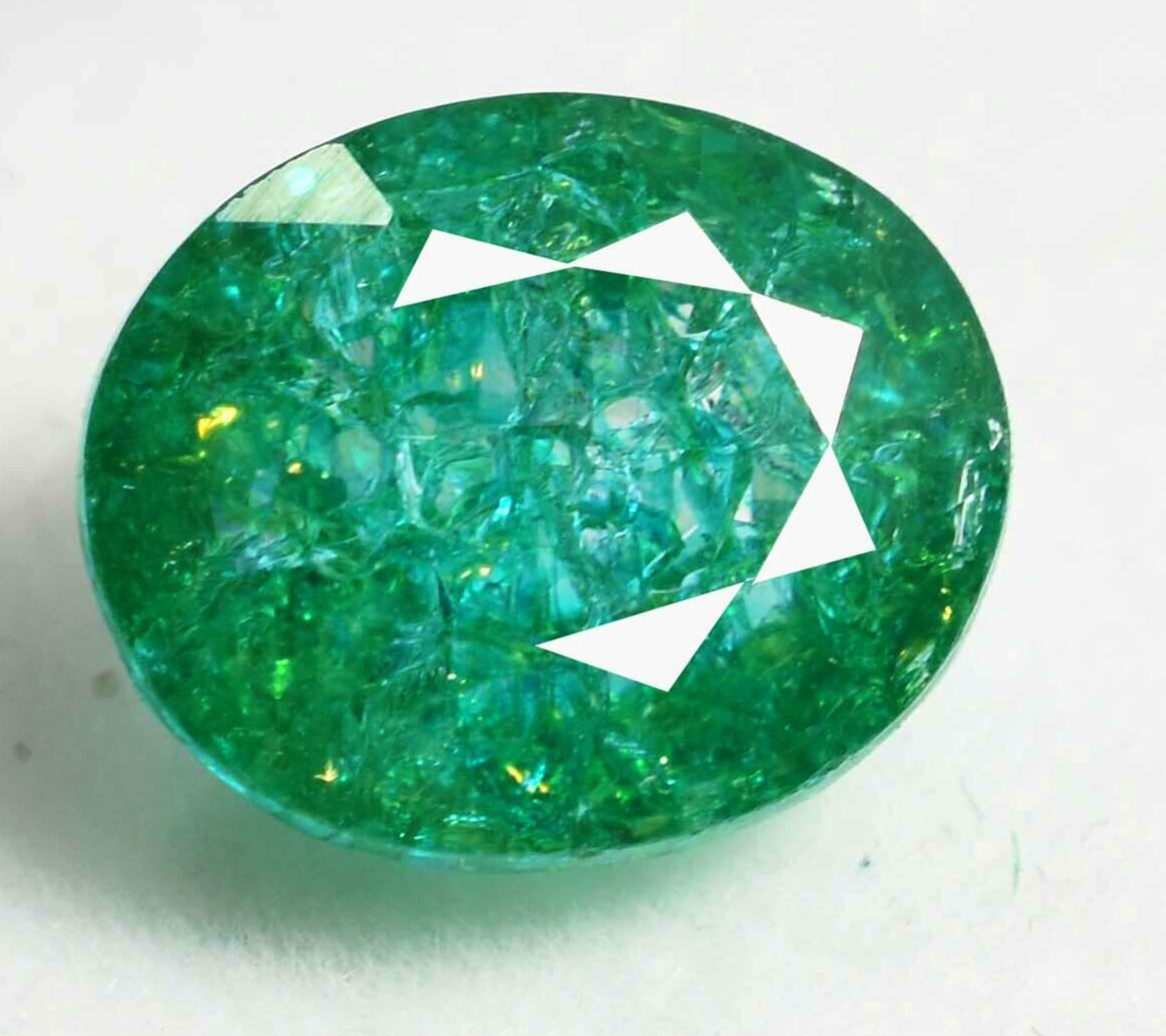 Natural 7.30 Ct Certified MUZO Colombian Emerald 12×10 MM Oval Unheated Gemstone