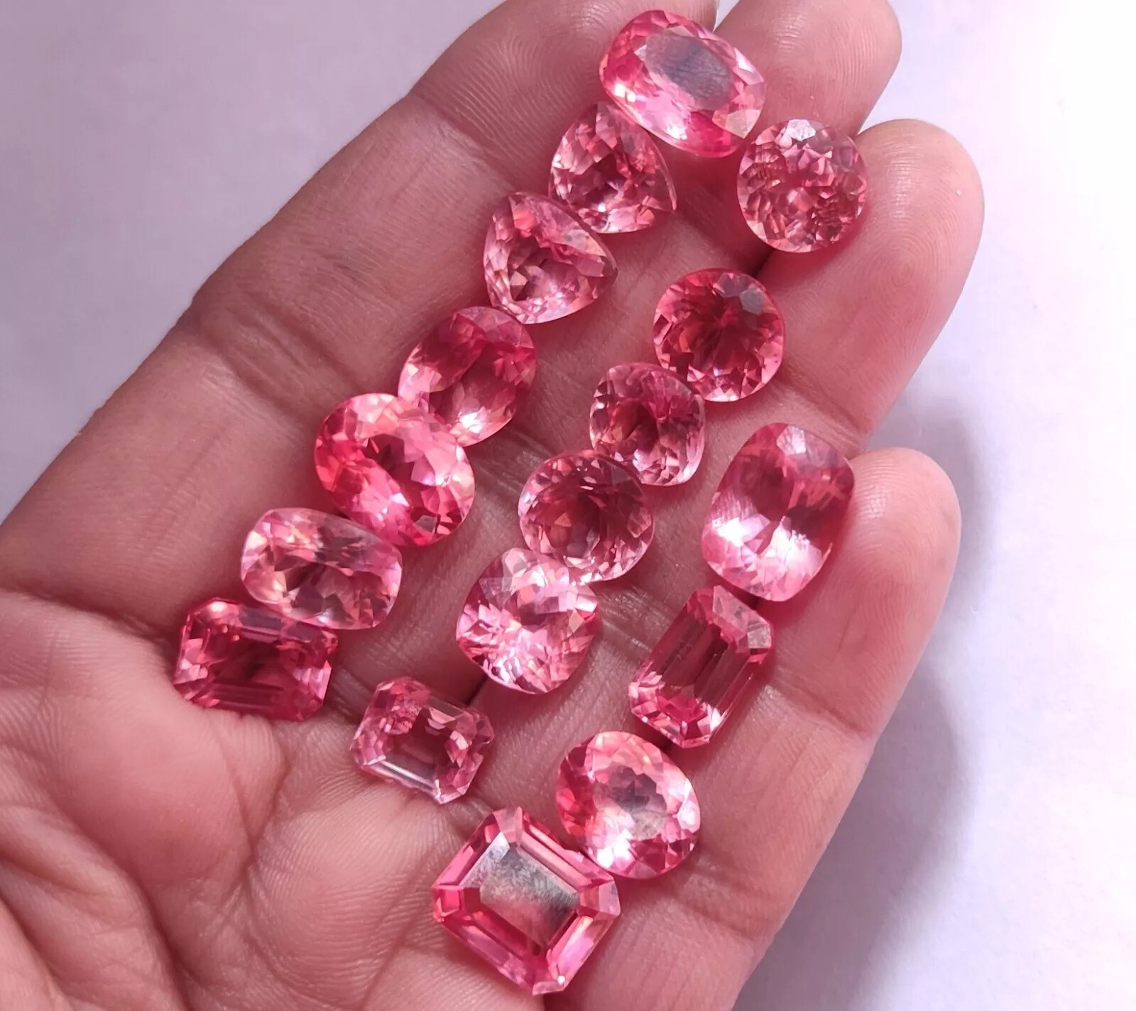 125 Ct+ 15 Pcs Natural Flawless Padparadscha Sapphire Mix Shape Lot Loose Gem