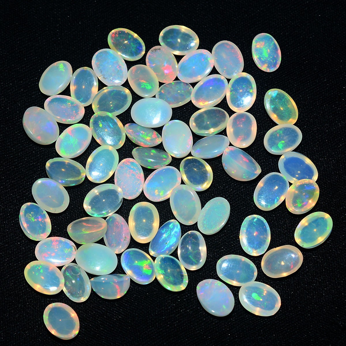 Set 15 Pcs Natural Opal Ethiopian Hi-Grade 7mmx5mm Flashy Colors Loose Gemstones