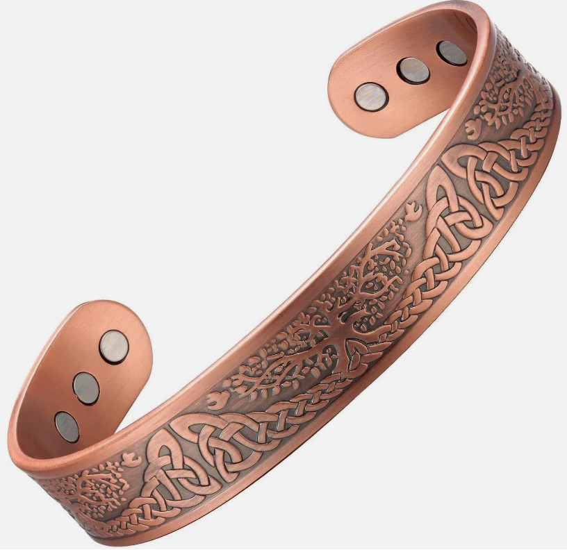 Men’s Bracelet Magnetic Therapy Arthritis Pain Relief Pure Solid Copper Bangle